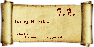 Turay Ninetta névjegykártya
